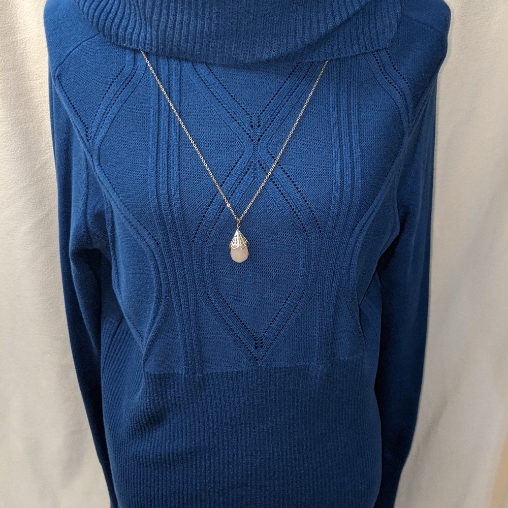 Cowl neck lightweight vibrant purple sweater